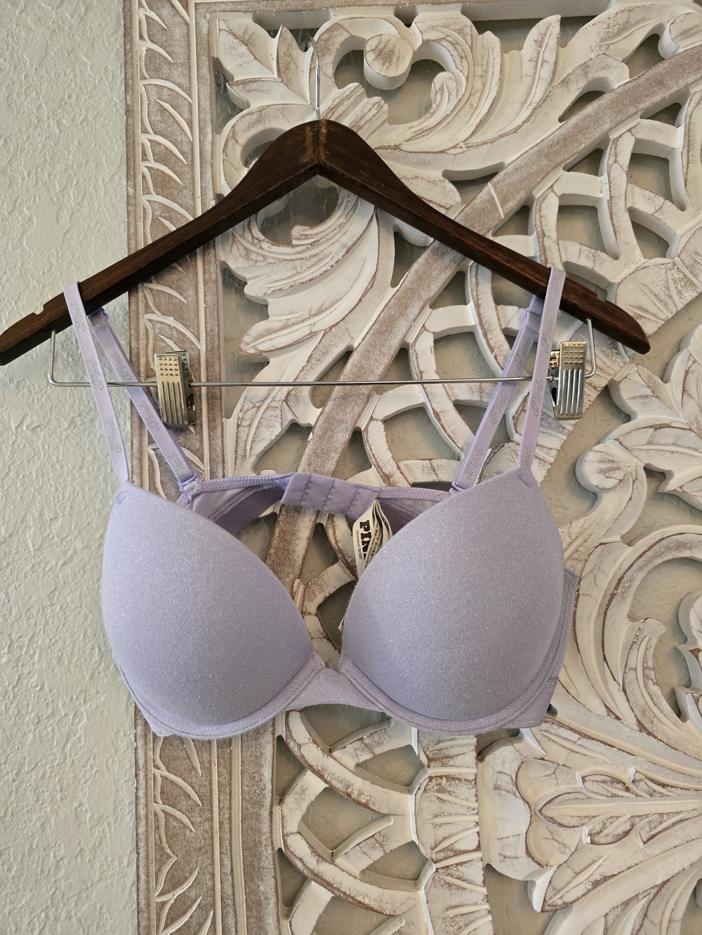 PINK Victoria's Secret Lavender Shimmery T-Shirt Bra